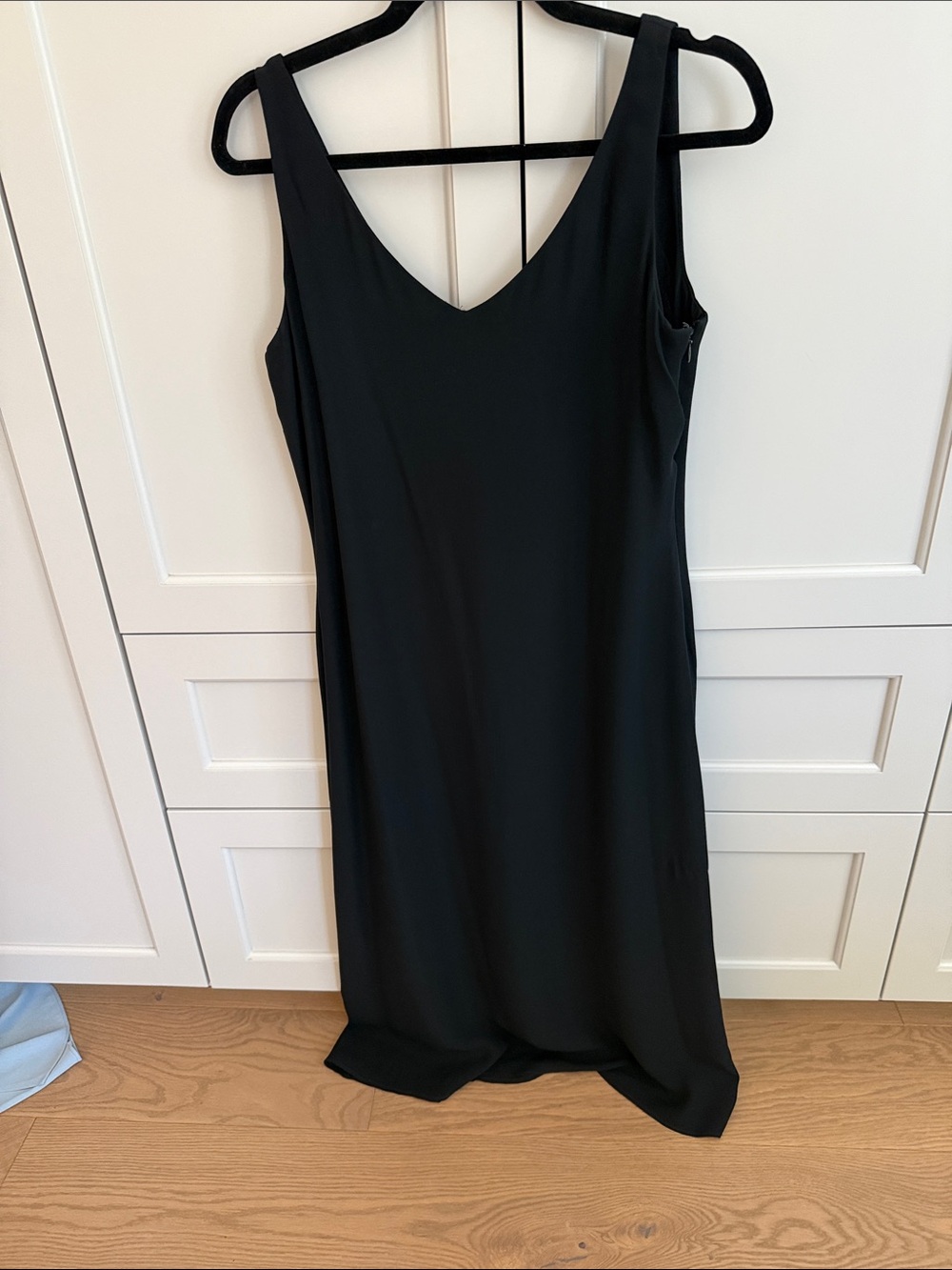 Ann Taylor vintage  Black V-Neck silk Slip Dress